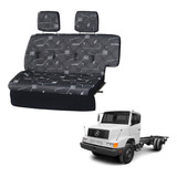 Sofá Cama Caminhão Mercedes 1618 Hpn Reto Cinza
