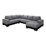 Sofá De Canto 5 Lugares Com Chaise Direito Patrícia Suede...