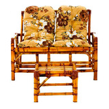 Sofá Em Bambu 2 Lugares Com Mesa E Almofadas Varanda Oferta