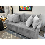 Sofa Fixo 3 Lugares 2.00mts, Veludo, Molas