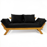 Sofa Japão Futon Madeira Maciça Cor Mel