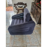 Sofá Poltrona Inflável Cama Luxo 2 Em 1 - Intex Cor Azul