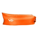 Sofá Puff Air Bag Inflável Para Camping Vg+ Cor Laranja