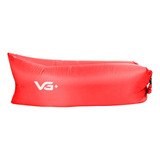 Sofá Puff Air Bag Inflável Para Camping Vg+ Cor Vermelho