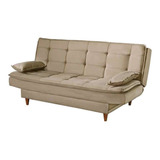 Sofá-cama Casal 3 Lugares Premium Suede Bege