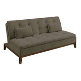 Sofá-cama Casal 3 Lugares Premium Suede Pés De Madeira Ma...