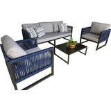 Sofas Em Corda Náutica E Mesa De Apoio Em Aluminio - 5 Lug