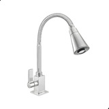 Soft Inox Torneira Gourmet Quadrada Em Metal Cozinha Bancada Flexível Cor Prateado