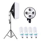 Softbox 50x70 Cm Com 4 Lâmpadas 180w 220v