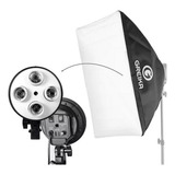 Softbox Quádruplo 50x70cm Greika + Soquete Quadruplo Bivolt