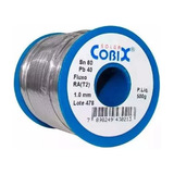 Solda Estanho 40x60 1.0 Mm Com Fluxo Rolo 500g Cobix