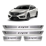 Soleira De Porta Aço Inox Escovado Civic G7 G8 G9 G10 Todos
