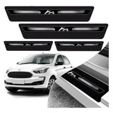 Soleira Ford Ka+ Sedan 2015 2016 2017 Jogo Adesivo Preta