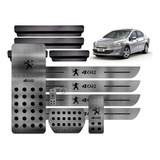 Soleira Pedaleira Descanso + Vinil Peugeot 408 Aço Inox