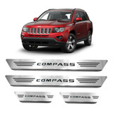 Soleiras De Aço Inox Escovado Jeep Compass