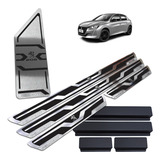 Soleiras Peugeot 208 Cromadas Com Descanso De Pé Inox Vinil