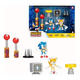 Sonic E Tails Cenário Conjunto Diorama Playset Candide