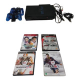 Sony Playstation 2 Fat Scph-39001 Americano + 4 Jogos Originais + Memory Card Com Opl