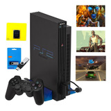 Sony Playstation 2 Ps2 Fat Tijolão Completo + 02 Controles+ 45 Títulos! 