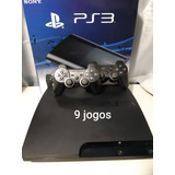 Sony Playstation 3 Slim 2 Controle E 9 Jogos Original Comple