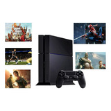Sony Playstation 4 500gb Standard Cor Preto Onyx Com Jogos