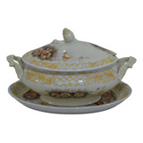Sopeira E Presentoir Porcelana Real Anos 70 Dano Tampa
