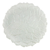 Sousplat De Porcelana Wolff Daisy Branco 33cm