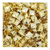 Spike Tachinha 100 Uni Pirâmide Quadrada Metal 10mm Dourado