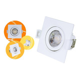 Spot Led 3w Quadrado Embutir Com