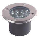 Spot Led Balizador Chao Piso 3w Embutir Branco Quente 3000k Cor Da Cúpula Prateado / Inox Cor Da Estrutura Preto