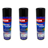 Spray Automotiva Colorgin Preto Brilhante 300ml 3un