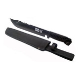 Sq - Só Qualidade Facão Militar Camping Caminhada Proteçao Na Mata Com Bainha Pesca 370 Mm X 3 Mm