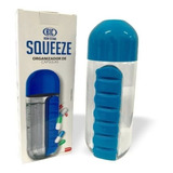 Squeeze Organizador Capsula Garrafa Porta Comprimido Remedio Cor Azul