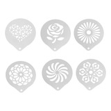 Steel Barista Template Coffee Latte Pieces Fudge 6 Unidades