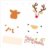 Stencil 30,5x30,5 - Rena Feliz Natal (opa 3006)