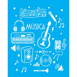 Stencil Estamparia Musica 20x25 Opa 3515