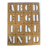 Stencil Molde De Alfabeto Letras Numeros Madeira Vazado Mdf