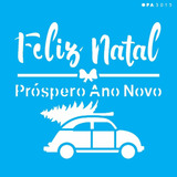Stencil Opa 10 X 10 Cm - Feliz Natal Fusca - 3015