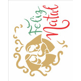 Stencil Opa 20×25 Simples Feliz Natal Ii Opa 2312