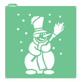 Stencil Para Bolo Biscoito Boneco De Neve Nº3 - Pequeno-10cm