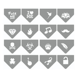 Stencil Para Depilação Artística Com 16 Modelos 02
