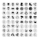 Stencil Personagens Infantis Kit (3) 64 Moldes 7x7cm