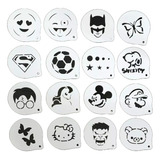 Stencil Pintura Facial Infantil Decorar Café Biscoito 16 Pcs