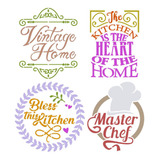 Stencil Pintura Kit Cozinha Selos Stxx-249 20x20cm Litoarte