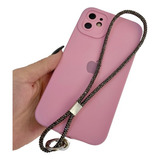 Strap Phone Luxo 18cm Strass Cordão Brilho Grafite Celular