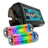 Strobo Ajk Lite 2 Faróis Rgb Central Light Led 3w 64 Efeitos