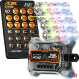 Strobo Automotivo Carro Ajk 4 Faróis 3.0 Rgb Controle Som