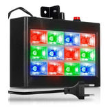 Strobo Rítmico 12 Leds Rgb 15w Dj Iluminação Festa Balada