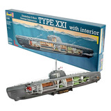 Submarino U-boot Type Xxi C/ Interior - 1/144 - Revell 05078