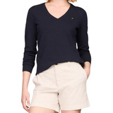 Suéter Blusa Frio Feminina Tommy Hilfiger Gola V Original 